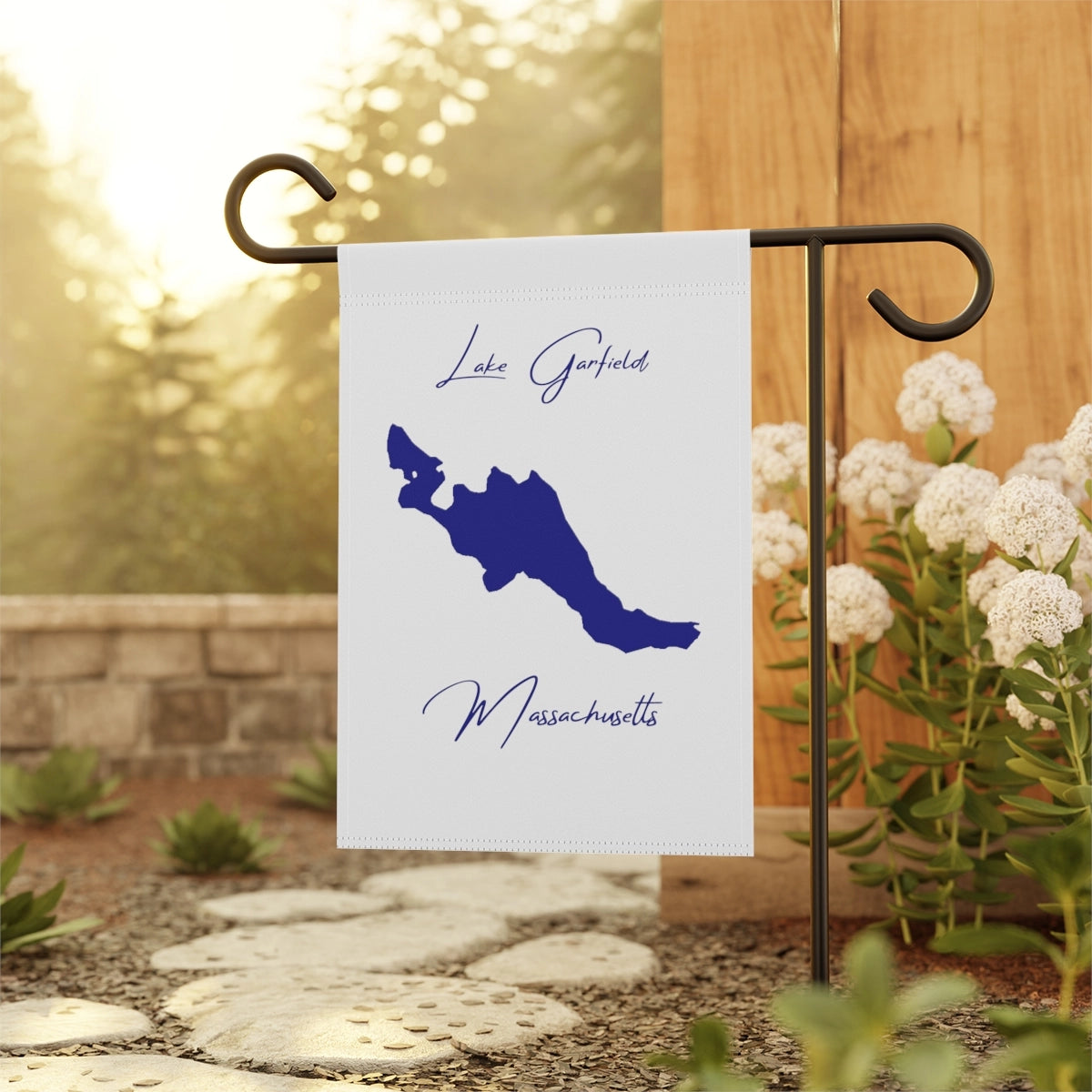 Massachusetts Lake Garfield Garden Banner other position view from context-1 12'' x 18''.webp