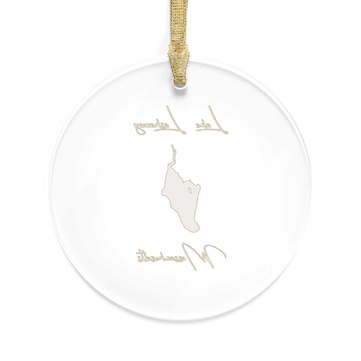 Massachusetts Lake Lashaway Tree Ornament other position view from back round.webp