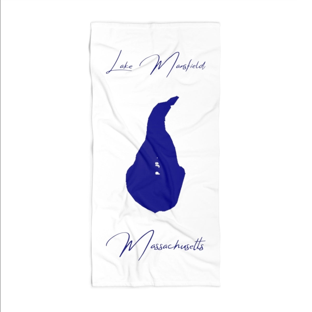Massachusetts Lake Mansfield Beach Towel front position view from front 36 x 72.webp