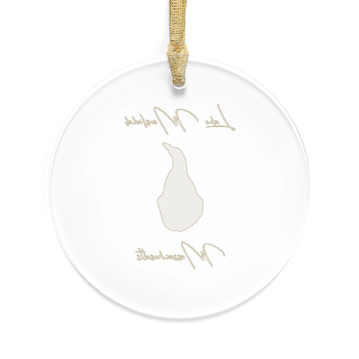 Massachusetts Lake Mansfield Tree Ornament other position view from back round.webp