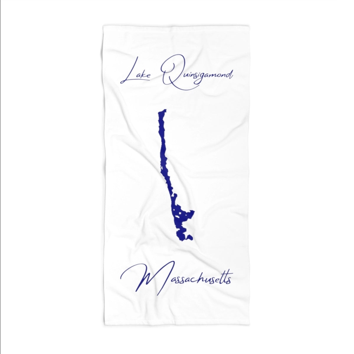 Massachusetts Lake Quinsigamond Beach Towel front position view from front 36 x 72.webp