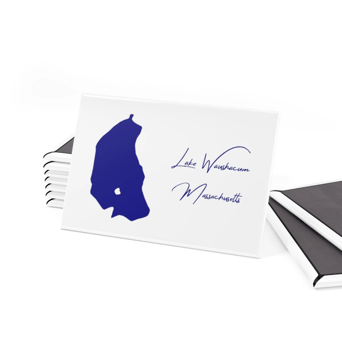 Massachusetts Lake Waushacum Magnet front position view from set 2 x 3.webp