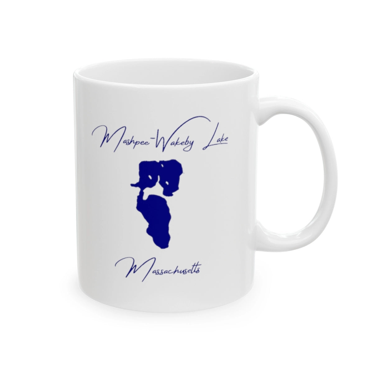 Massachusetts Mashpee-Wakeby Lake Ceramic Mug other position view from right 11oz.webp