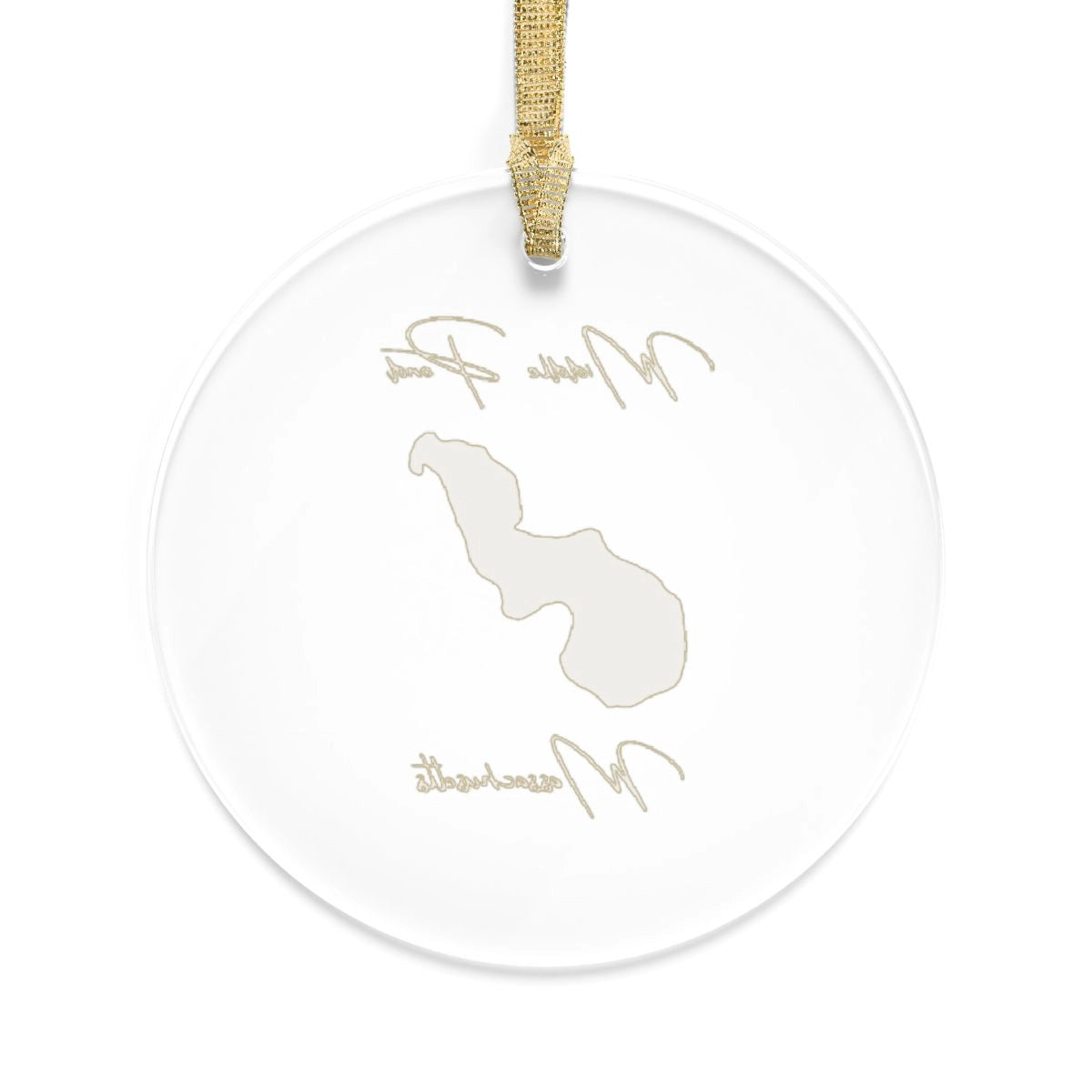 Massachusetts Middle Pond Tree Ornament other position view from back round.webp
