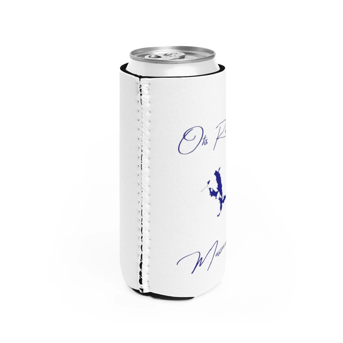 Massachusetts Otis Reservoir Slim Can Koozie all position view from right white.webp