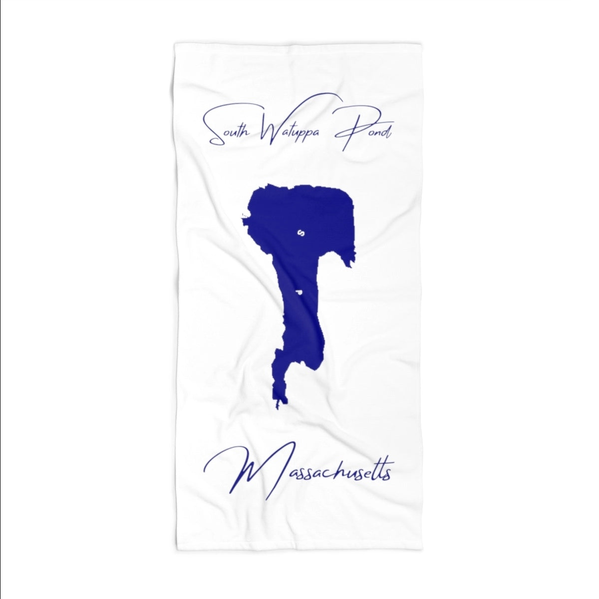 Massachusetts South Watuppa Pond Beach Towel front position view from front 36 x 72.webp
