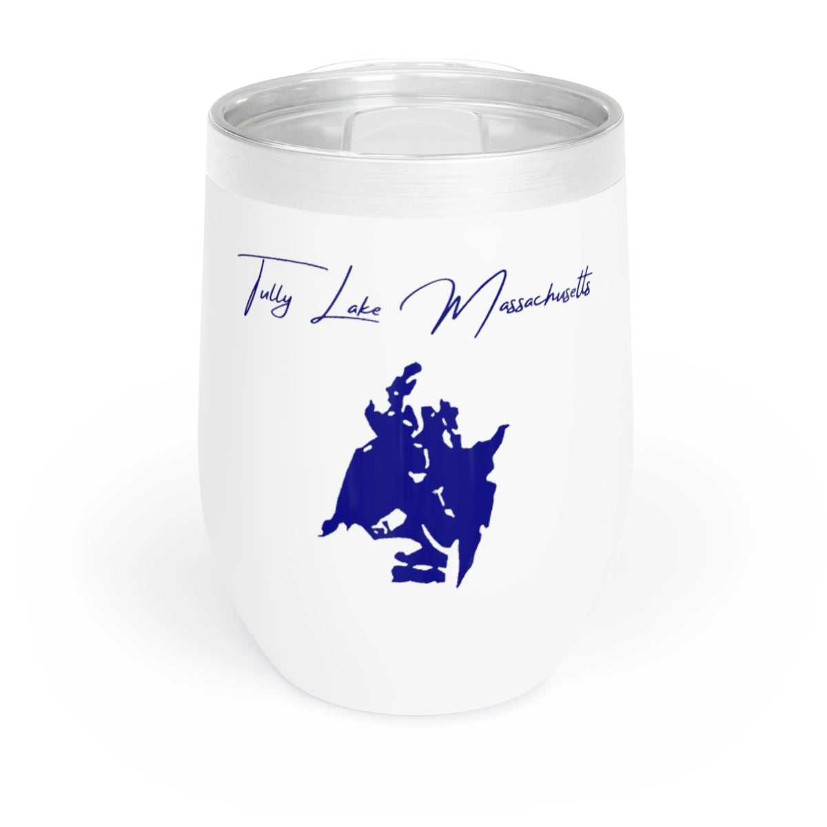 Massachusetts Tully Lake Wine Tumbler front position view from front white.webp