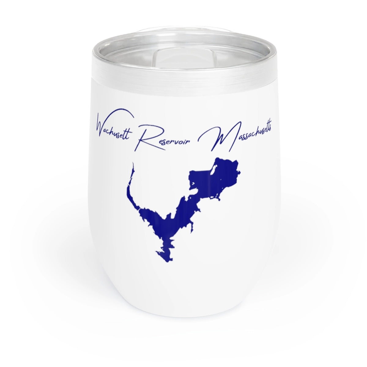 Massachusetts Wachusett Reservoir Wine Tumbler front position view from front white.webp