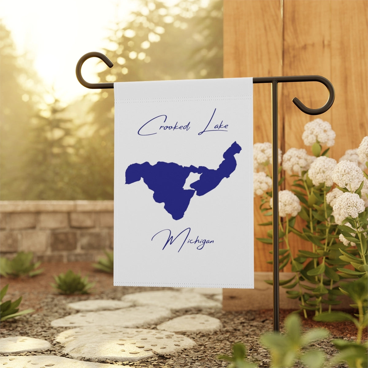 Michigan Crooked Lake Garden Banner other position view from context-1 12'' x 18''.webp