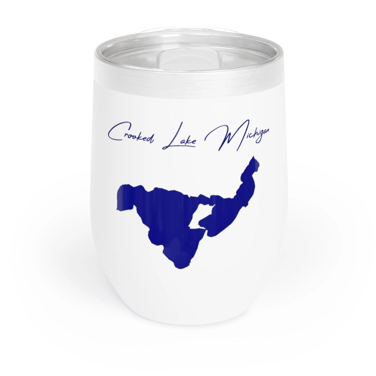 Michigan Crooked Lake Wine Tumbler front position view from front white.webp