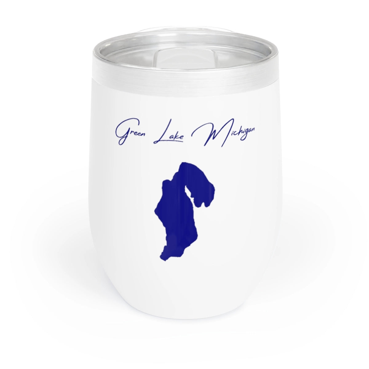 Michigan Green Lake Wine Tumbler front position view from front white.webp
