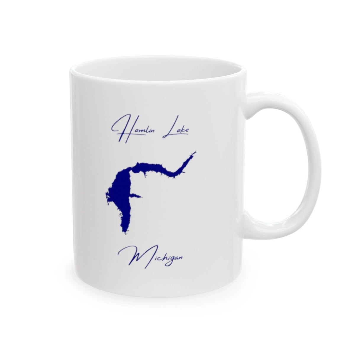 Michigan Hamlin Lake Ceramic Mug other position view from right 11oz.webp