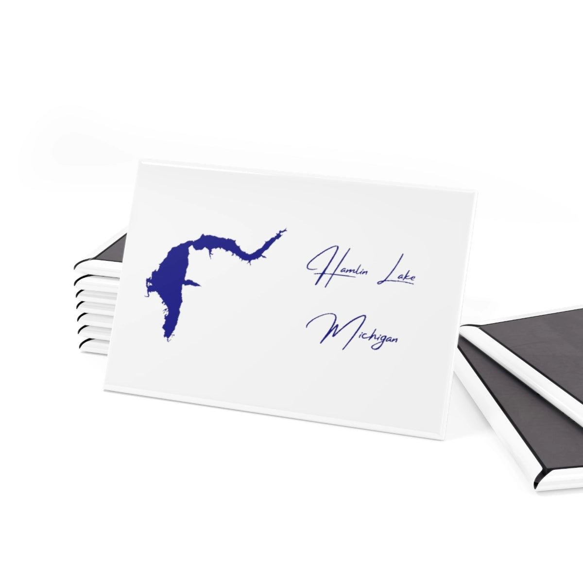 Michigan Hamlin Lake Magnet front position view from set 2 x 3.webp