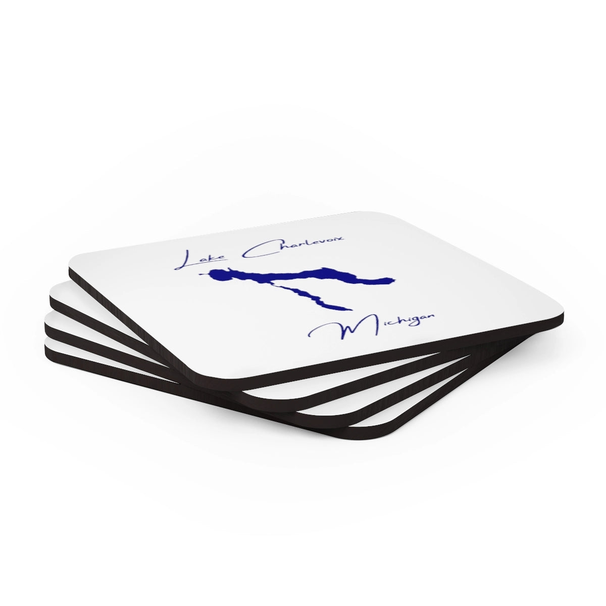 Michigan Lake Charlevoix Coaster Set front position view from stacked 3.75 x 3.75.webp