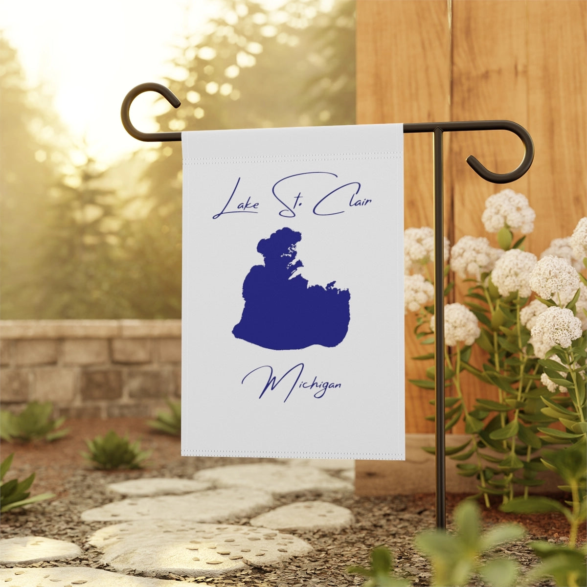 Michigan Lake St. Clair Garden Banner other position view from context-1 12'' x 18''.webp