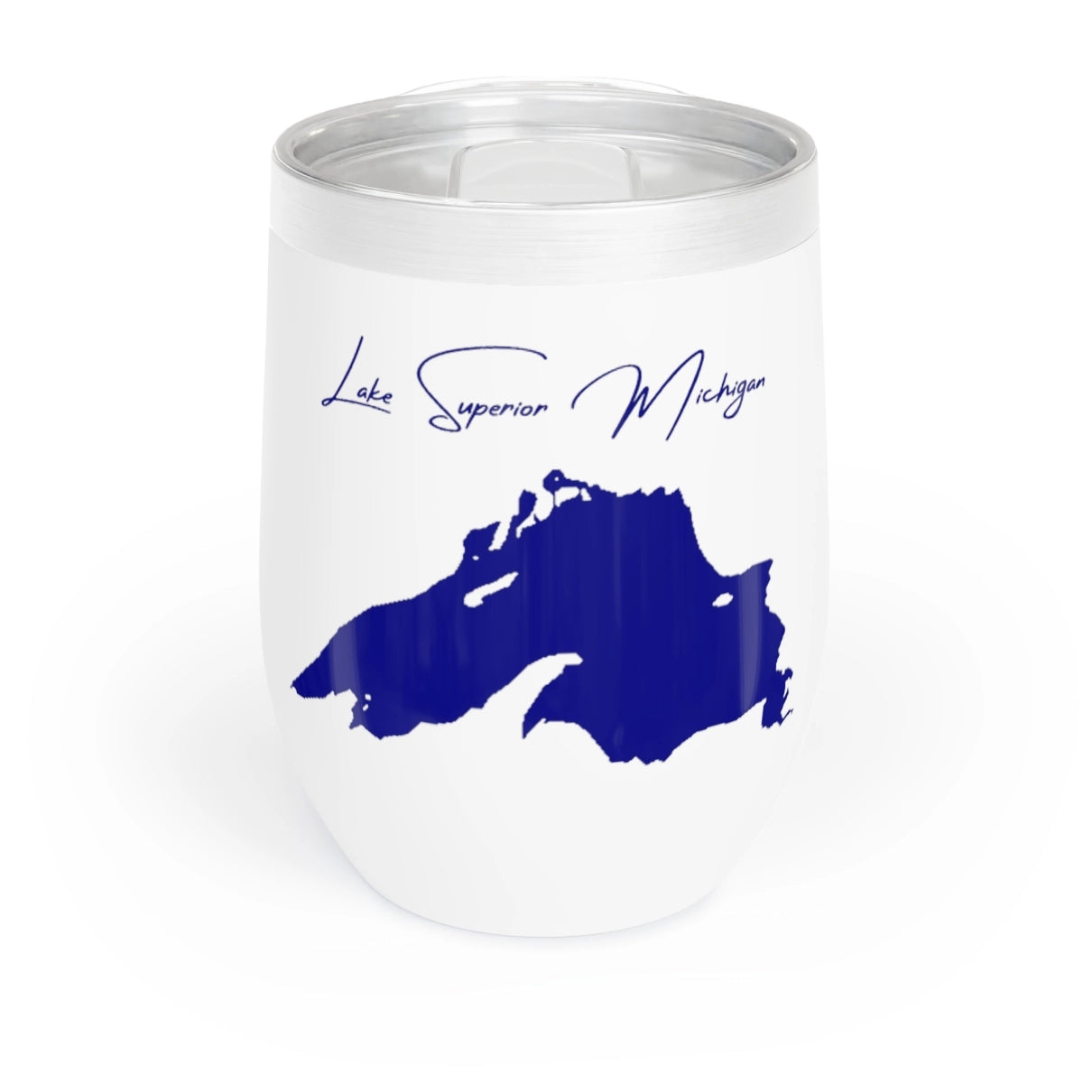 Michigan Lake Superior Wine Tumbler front position view from front white.webp