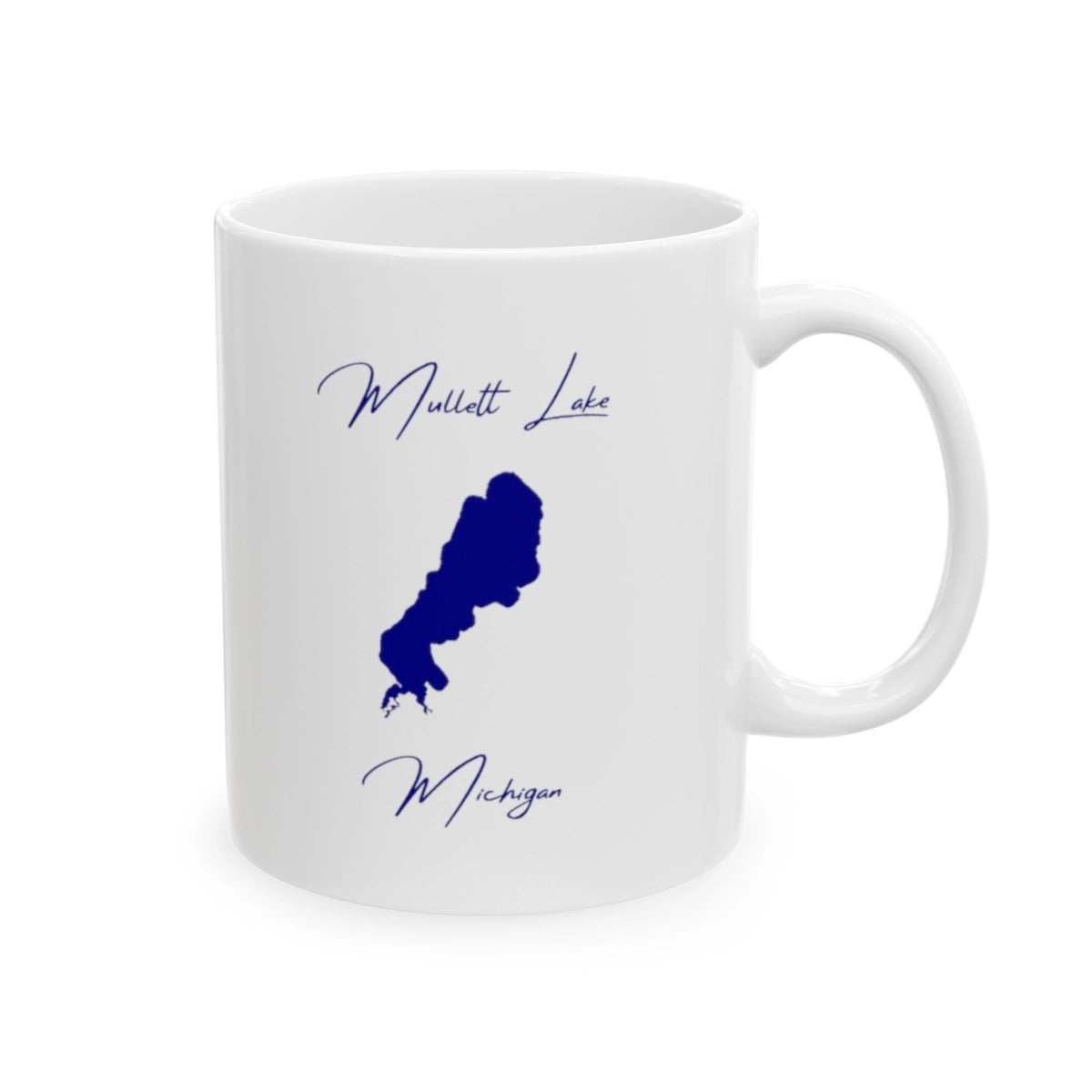 Michigan Mullett Lake Ceramic Mug other position view from right 11oz.webp
