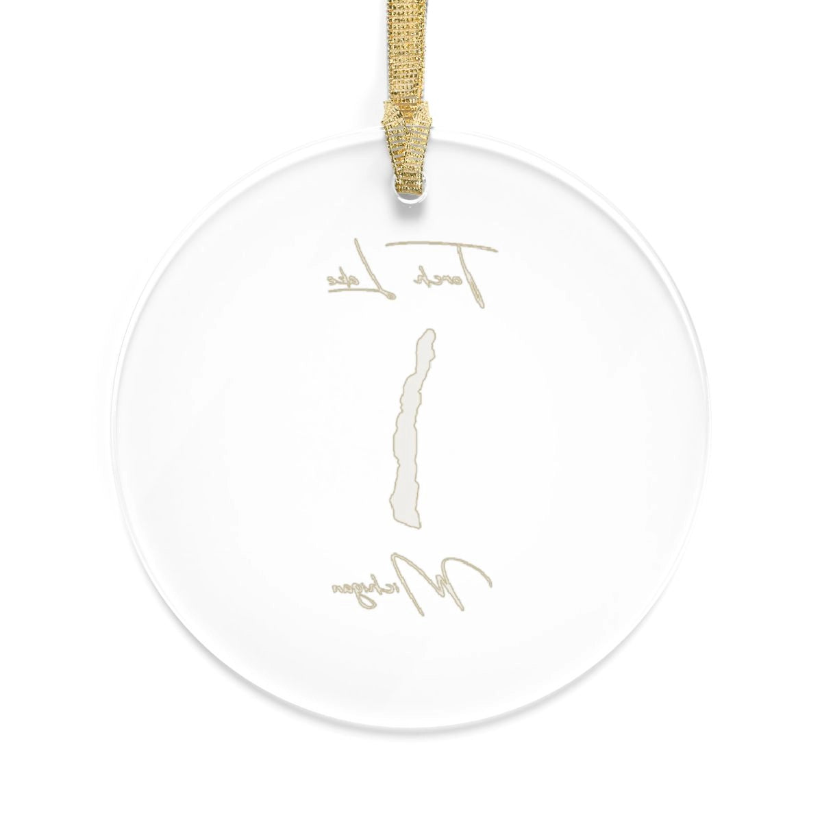 Michigan Torch Lake Tree Ornament other position view from back round.webp