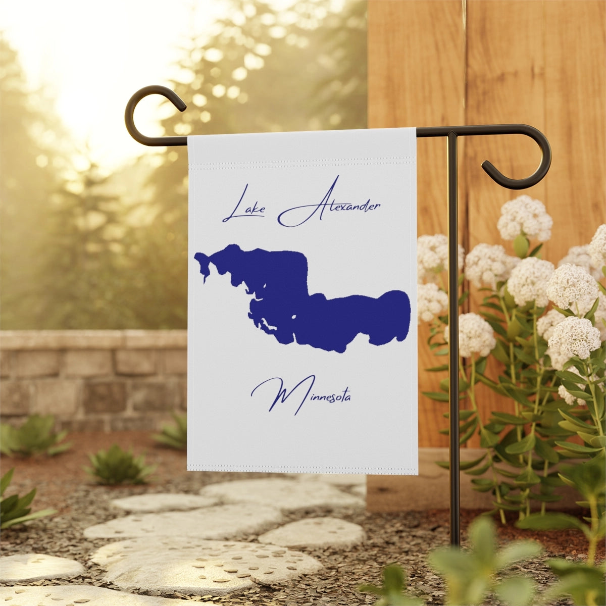 Minnesota Lake Alexander Garden Banner other position view from context-1 12'' x 18''.webp