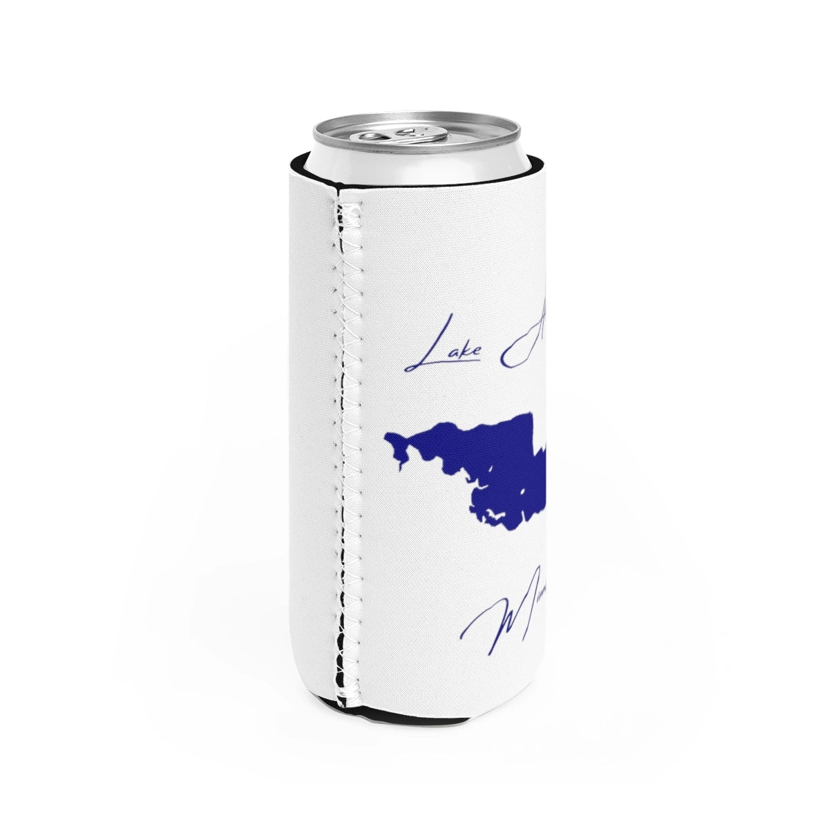 Minnesota Lake Alexander Slim Can Koozie all position view from right white.webp