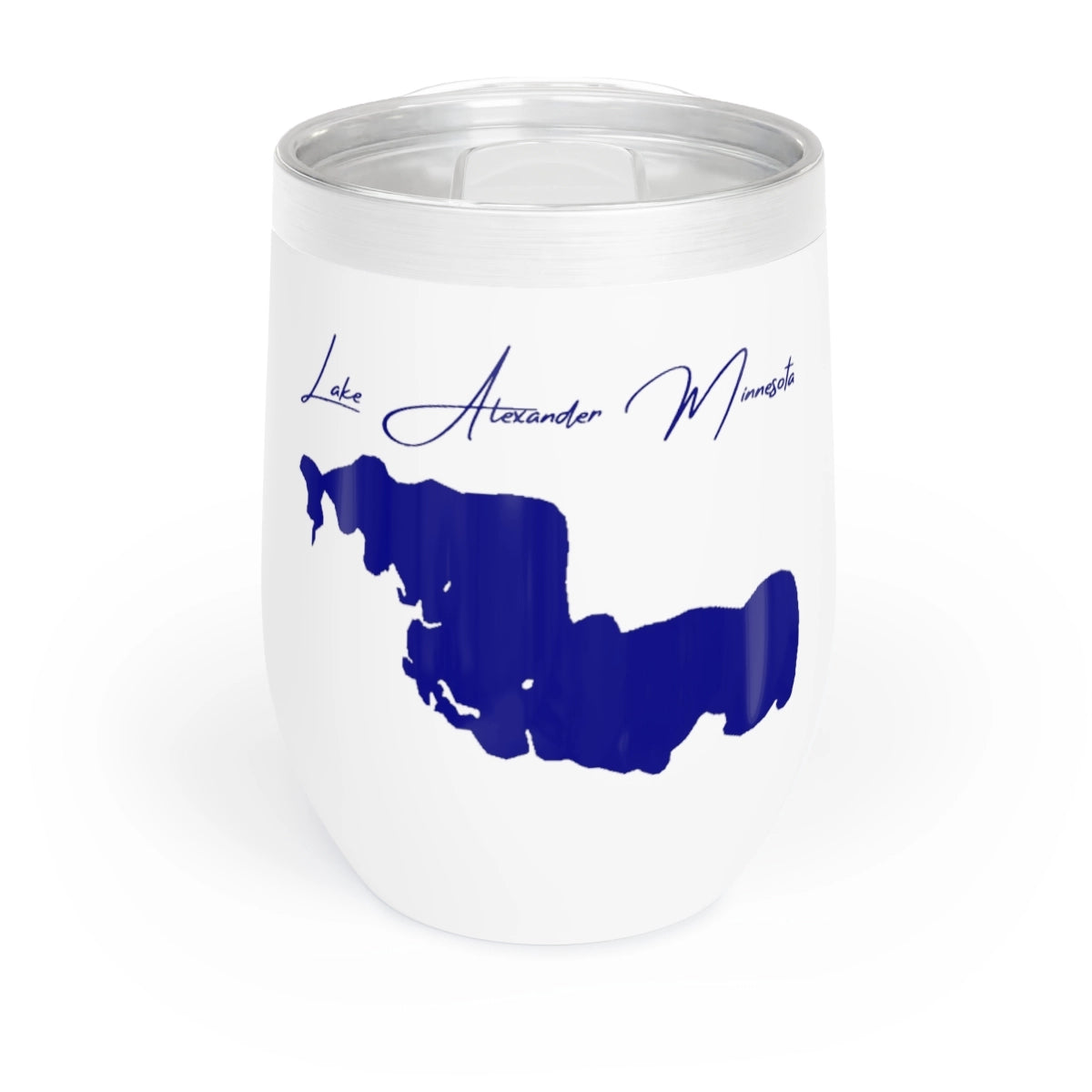 Minnesota Lake Alexander Wine Tumbler front position view from front white.webp