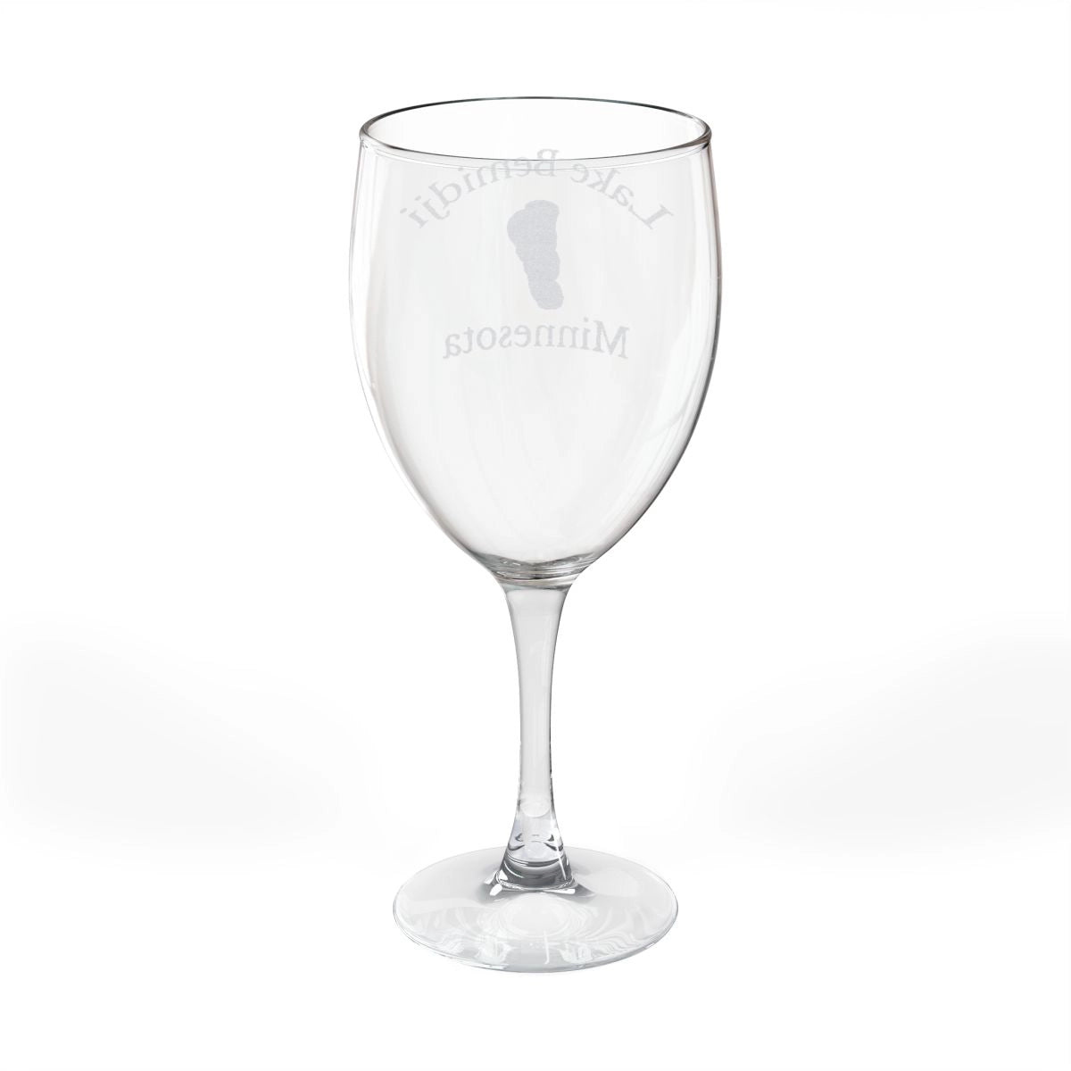 Minnesota Lake Bemidji Engraved Wine Glass other position view from back 10.5oz.webp