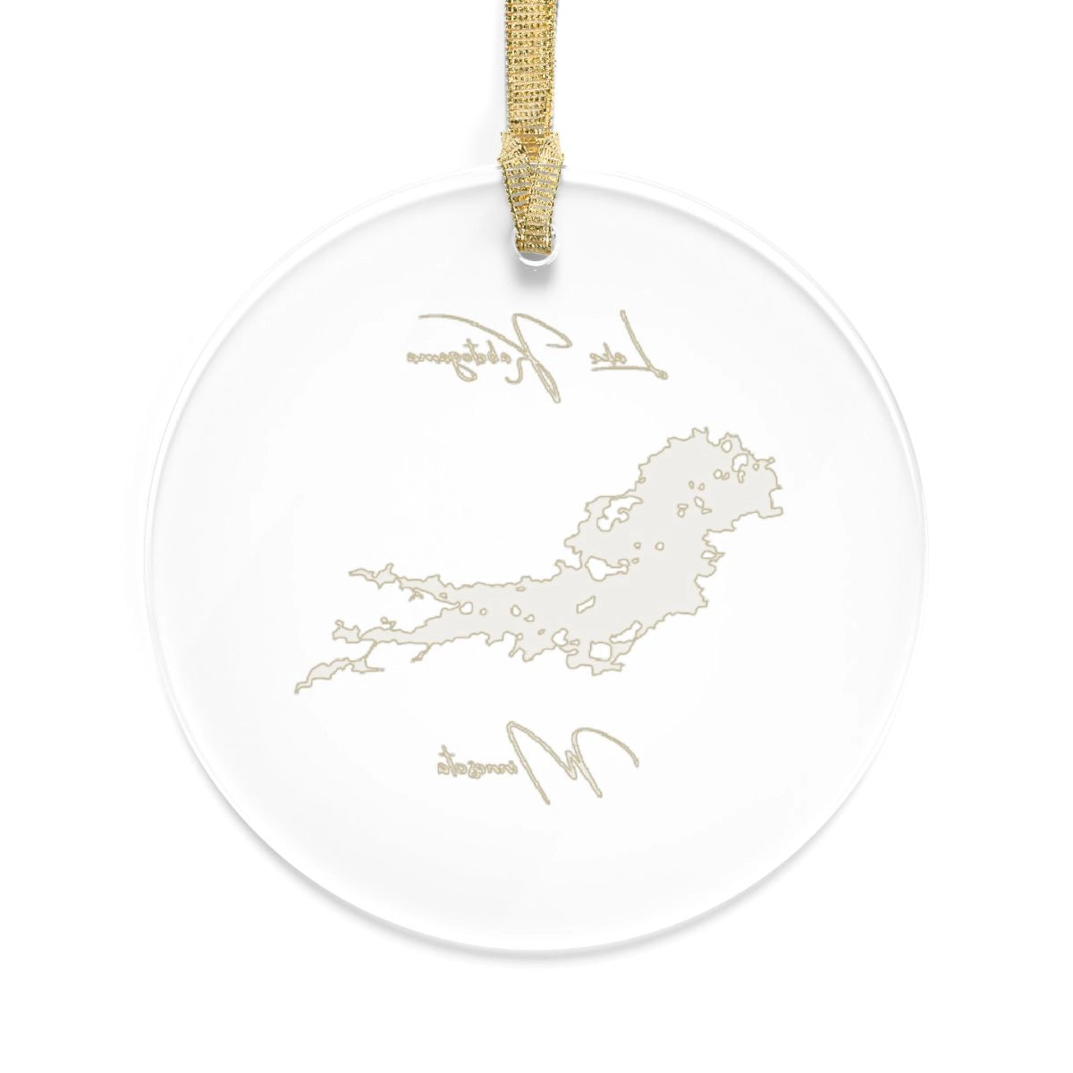 Minnesota Lake Kabetogama Tree Ornament other position view from back round.webp