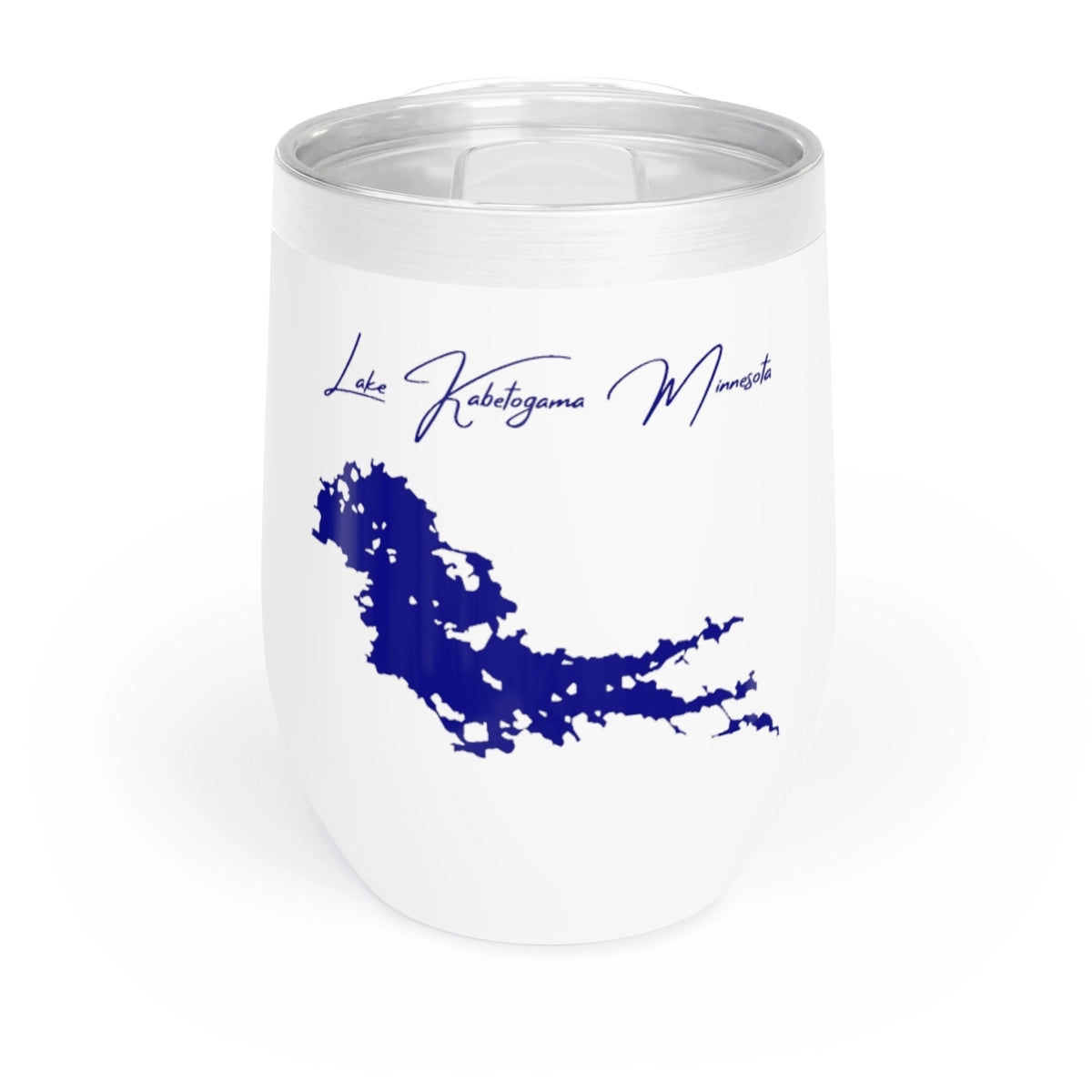 Minnesota Lake Kabetogama Wine Tumbler front position view from front white.webp