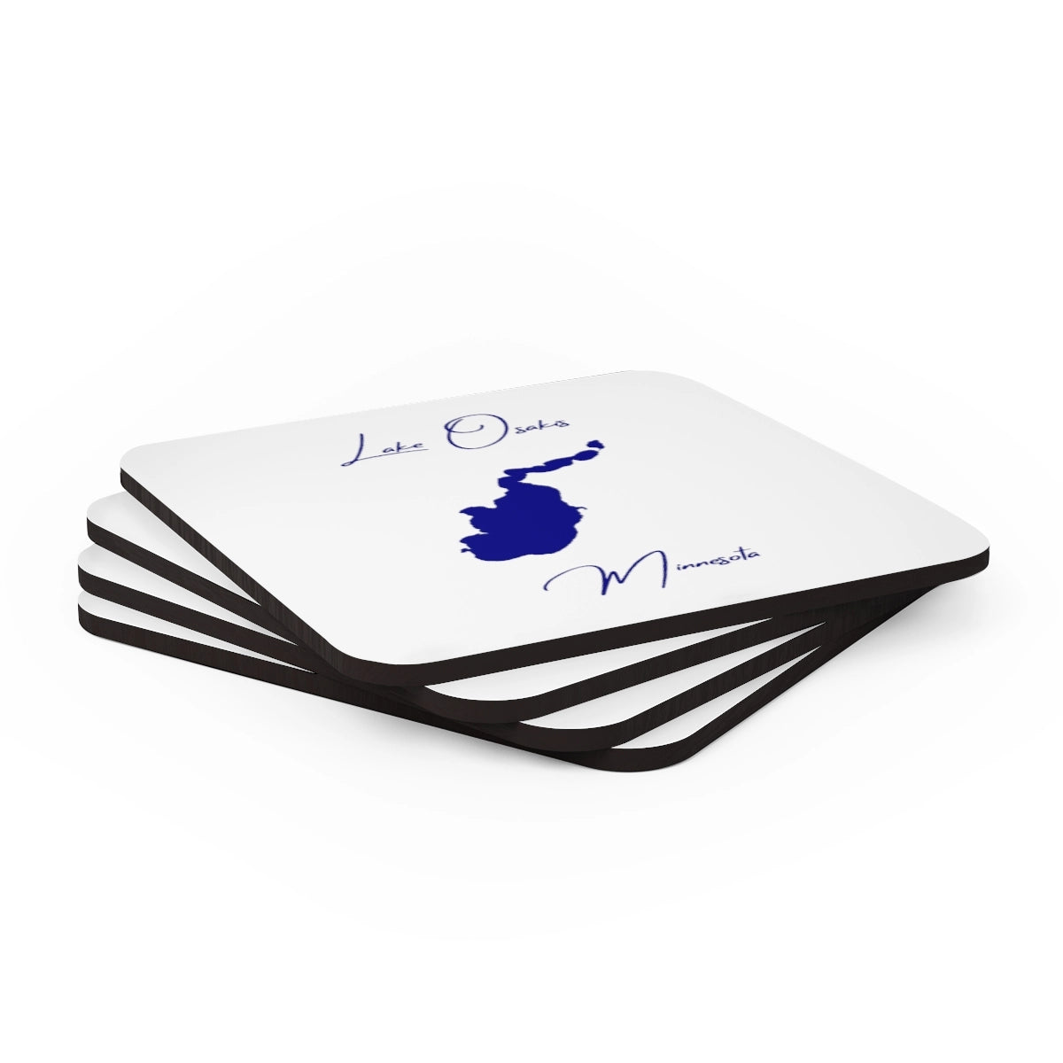 Minnesota Lake Osakis Coaster Set front position view from stacked 3.75 x 3.75.webp