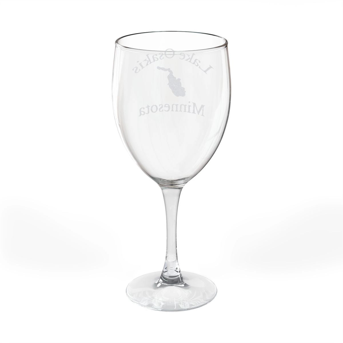 Minnesota Lake Osakis Engraved Wine Glass other position view from back 10.5oz.webp