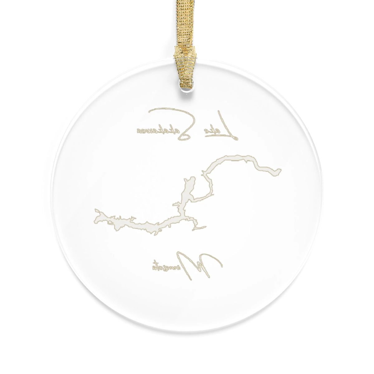 Minnesota Lake Sakakawea Tree Ornament other position view from back round.webp
