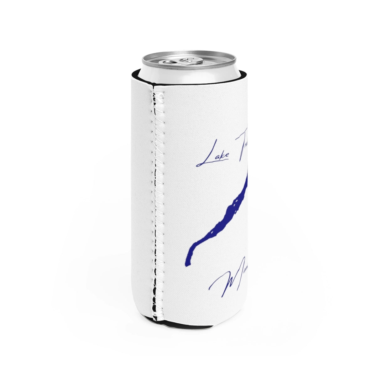 Minnesota Lake Traverse Slim Can Koozie all position view from right white.webp