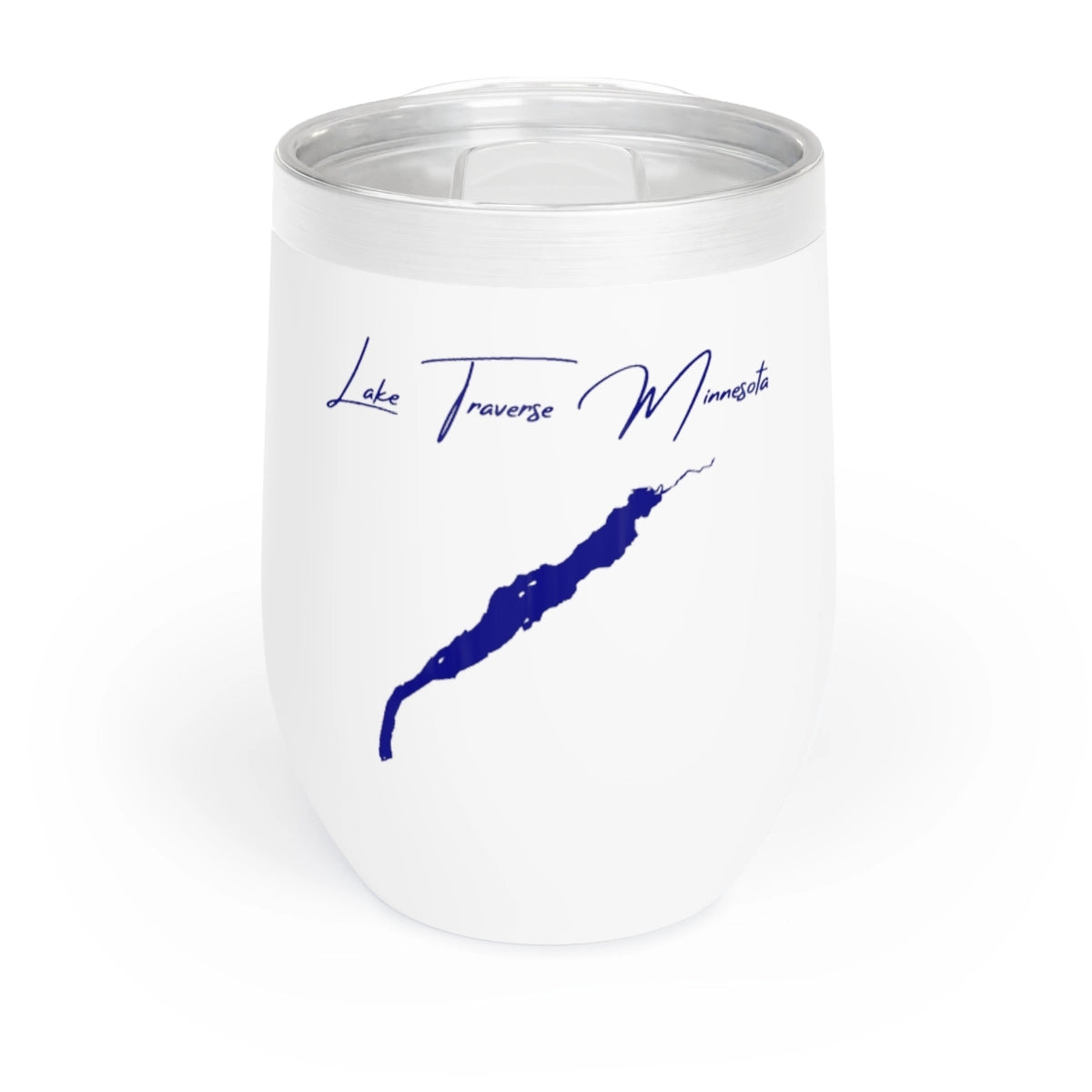 Minnesota Lake Traverse Wine Tumbler front position view from front white.webp