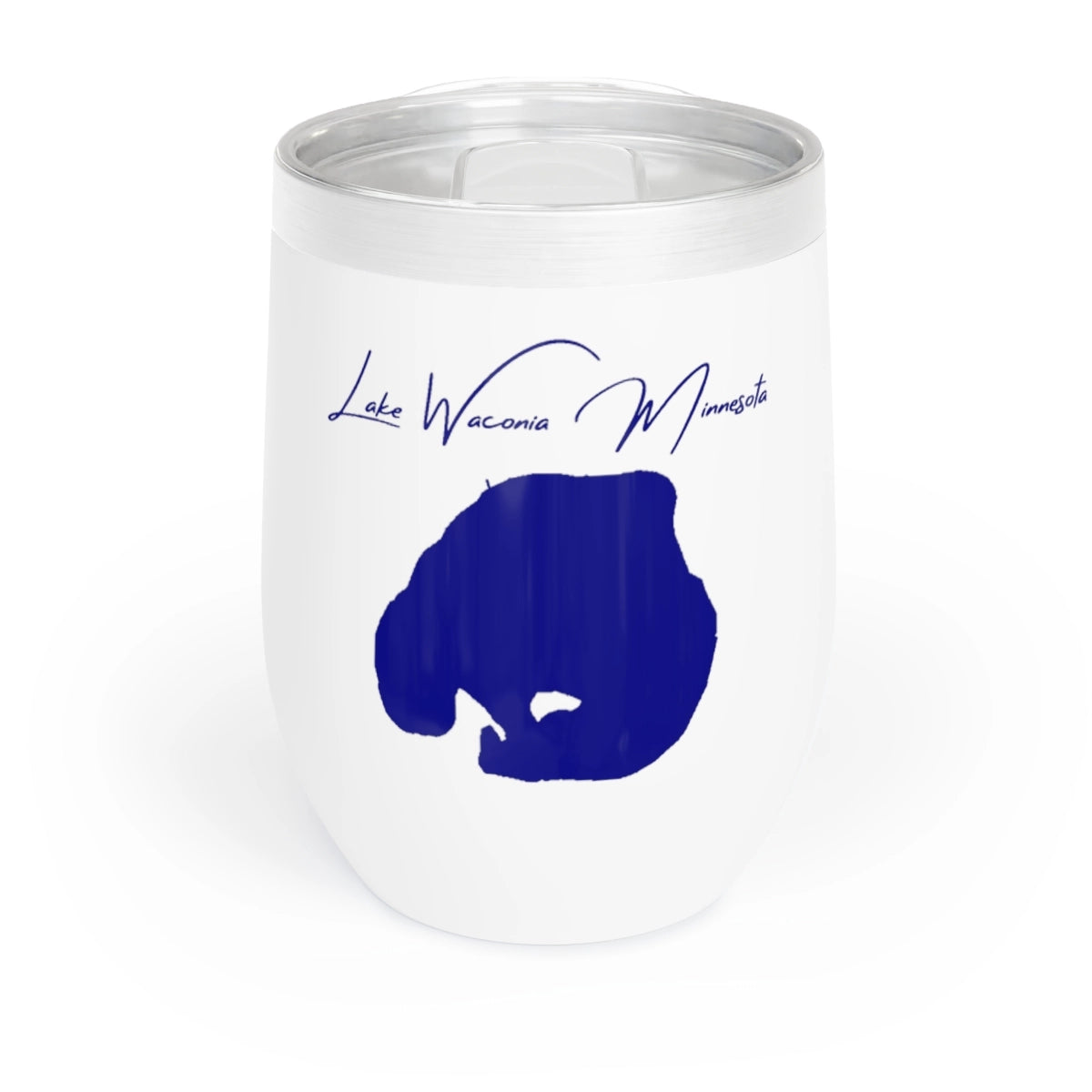 Minnesota Lake Waconia Wine Tumbler front position view from front white.webp