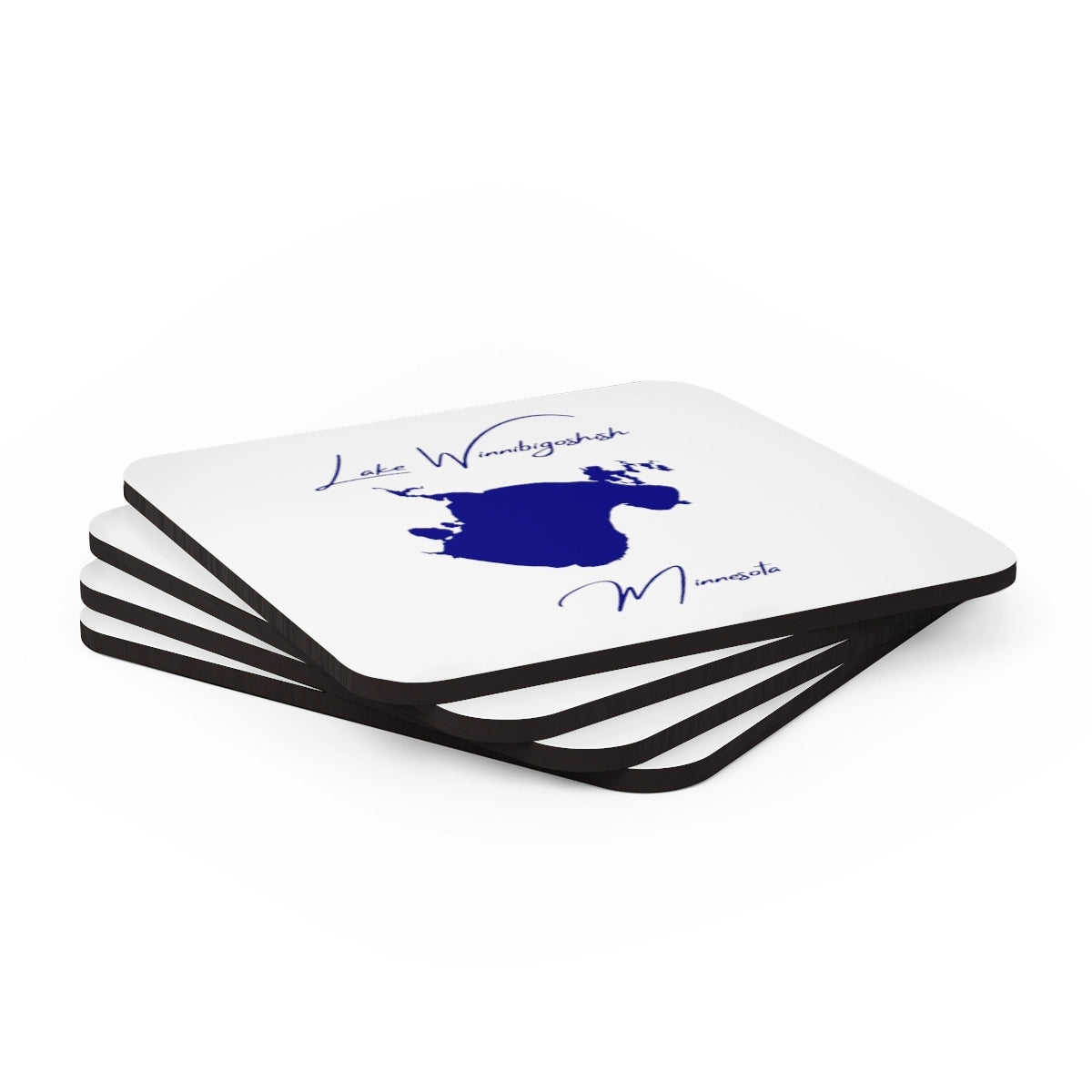 Minnesota Lake Winnibigoshish Coaster Set front position view from stacked 3.75 x 3.75.webp