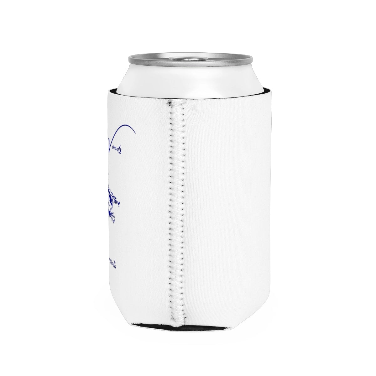 Minnesota Lake of the Woods Can Koozie all position view from right white.webp