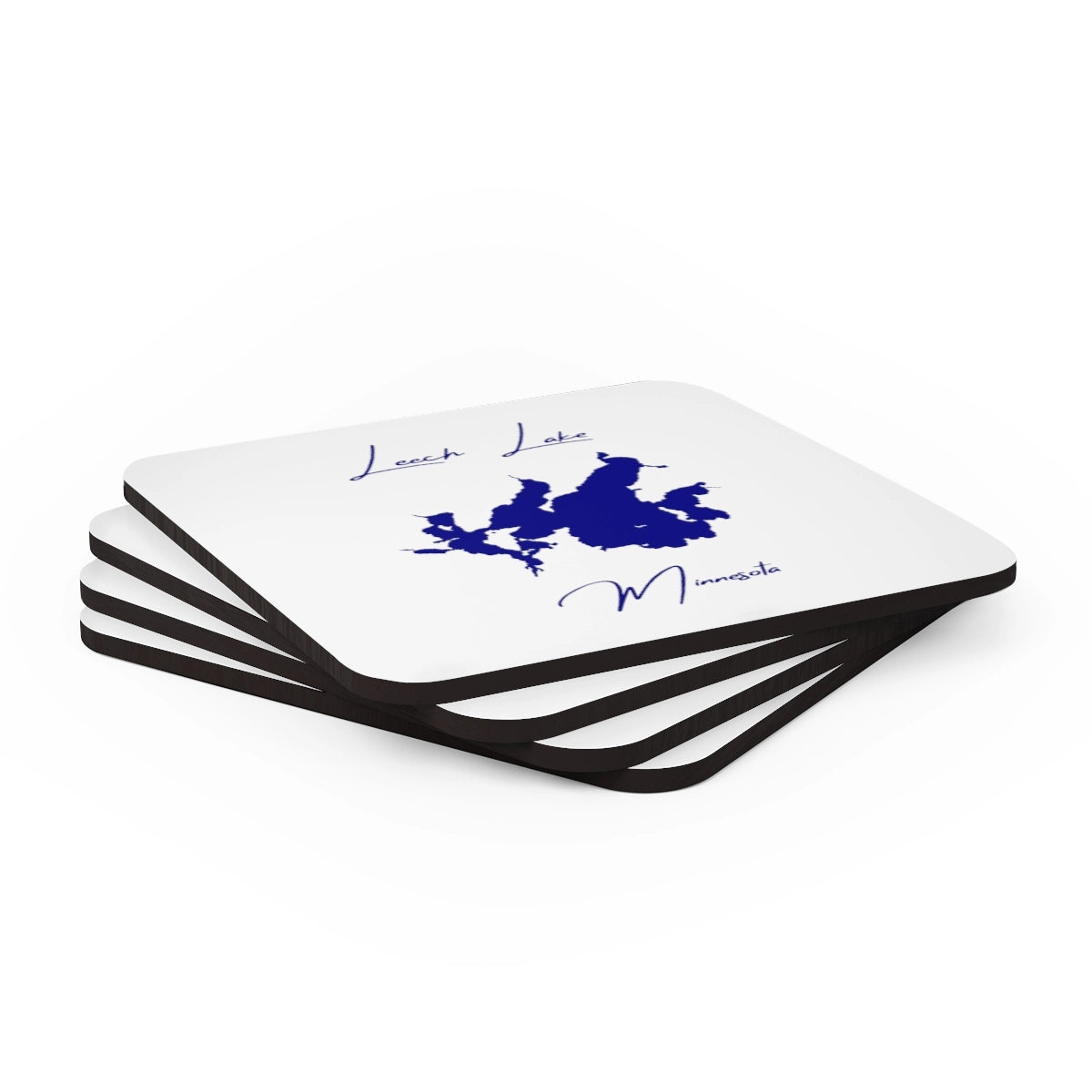 Minnesota Leech Lake Coaster Set front position view from stacked 3.75 x 3.75.webp