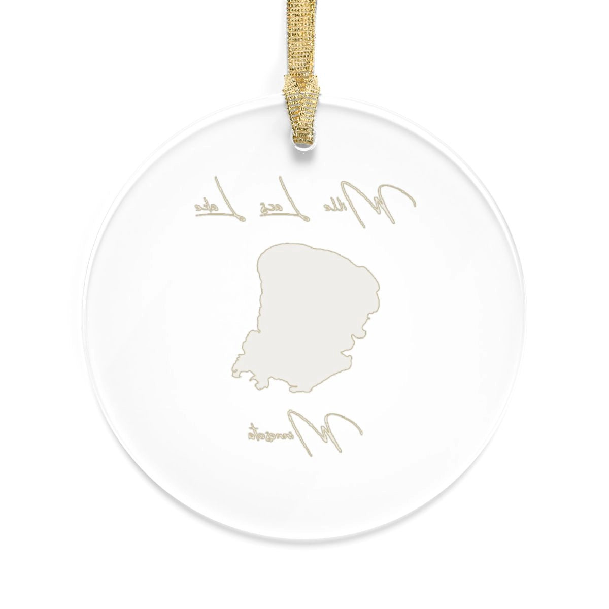 Minnesota Mille Lacs Lake Tree Ornament other position view from back round.webp