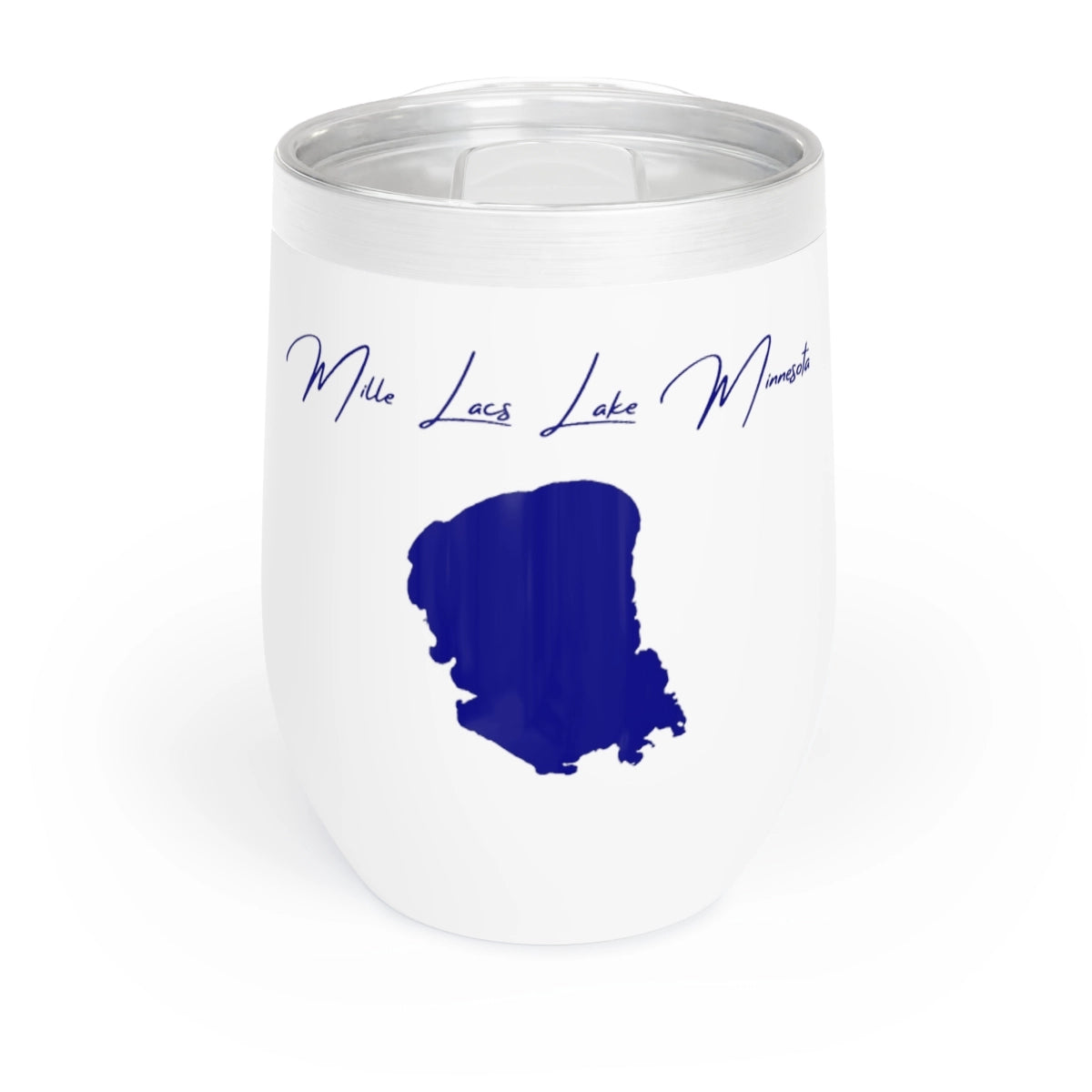 Minnesota Mille Lacs Lake Wine Tumbler front position view from front white.webp