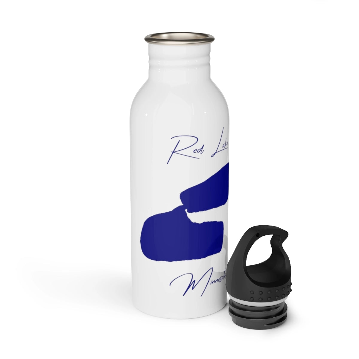 Minnesota Red Lake Water bottle other position view from open white.webp