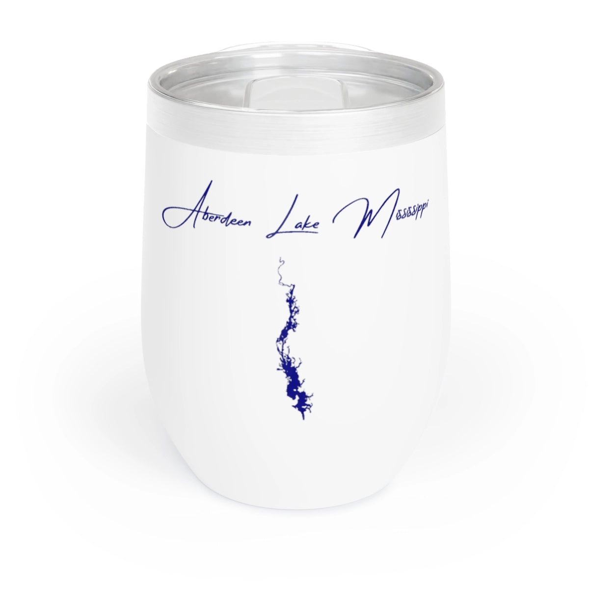 Mississippi Aberdeen Lake Wine Tumbler front position view from front white.webp