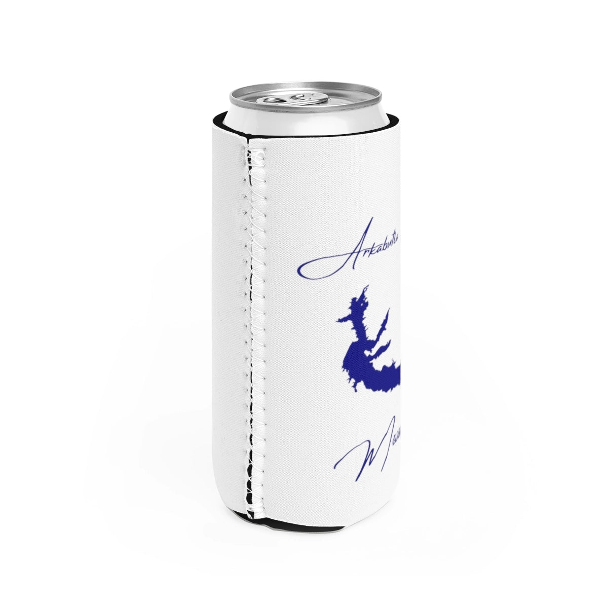 Mississippi Arkabutla Lake Slim Can Koozie all position view from right white.webp