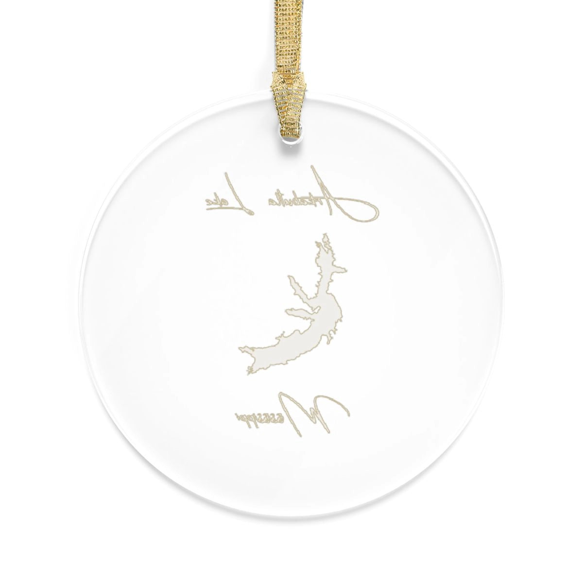 Mississippi Arkabutla Lake Tree Ornament other position view from back round.webp