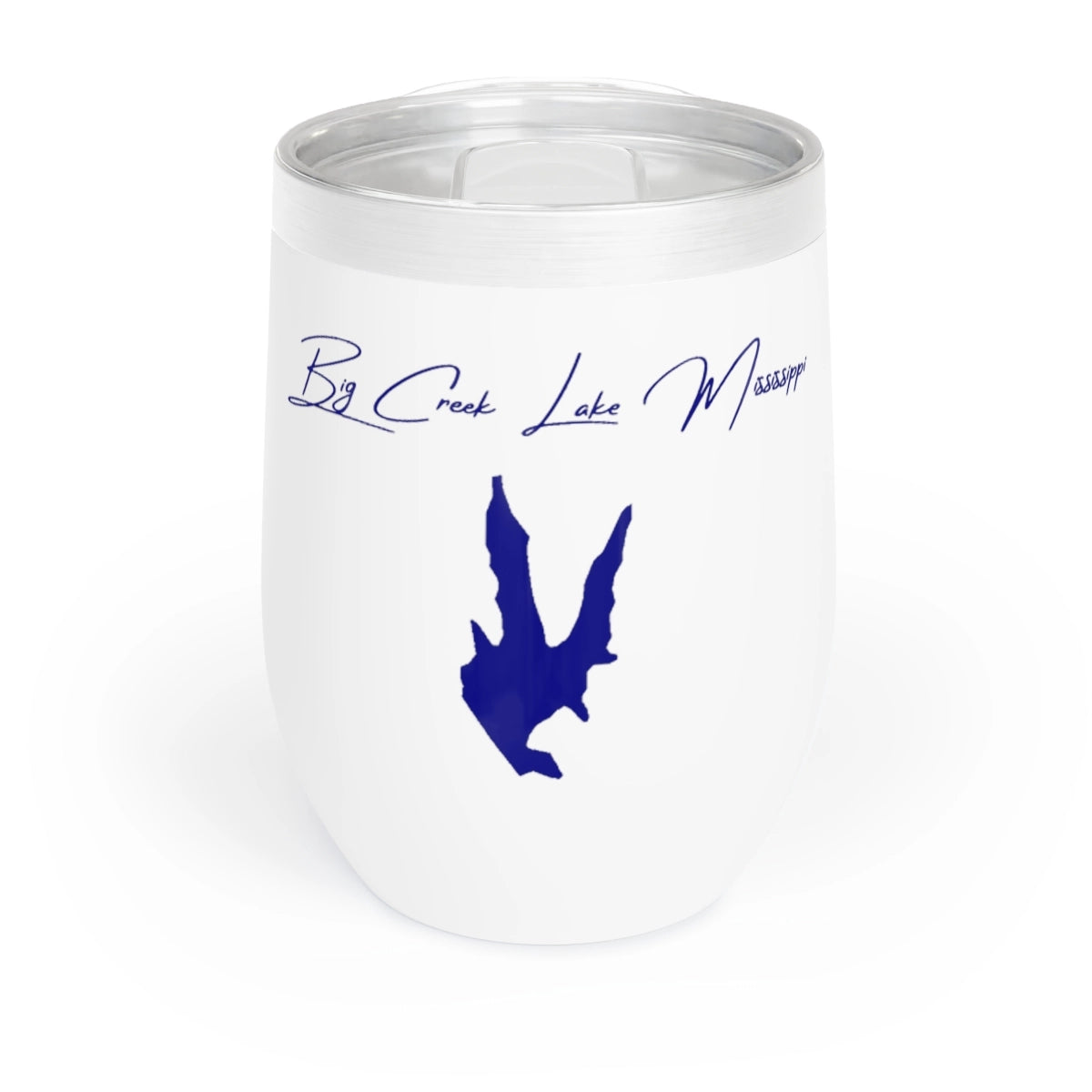 Mississippi Big Creek Lake Wine Tumbler front position view from front white.webp