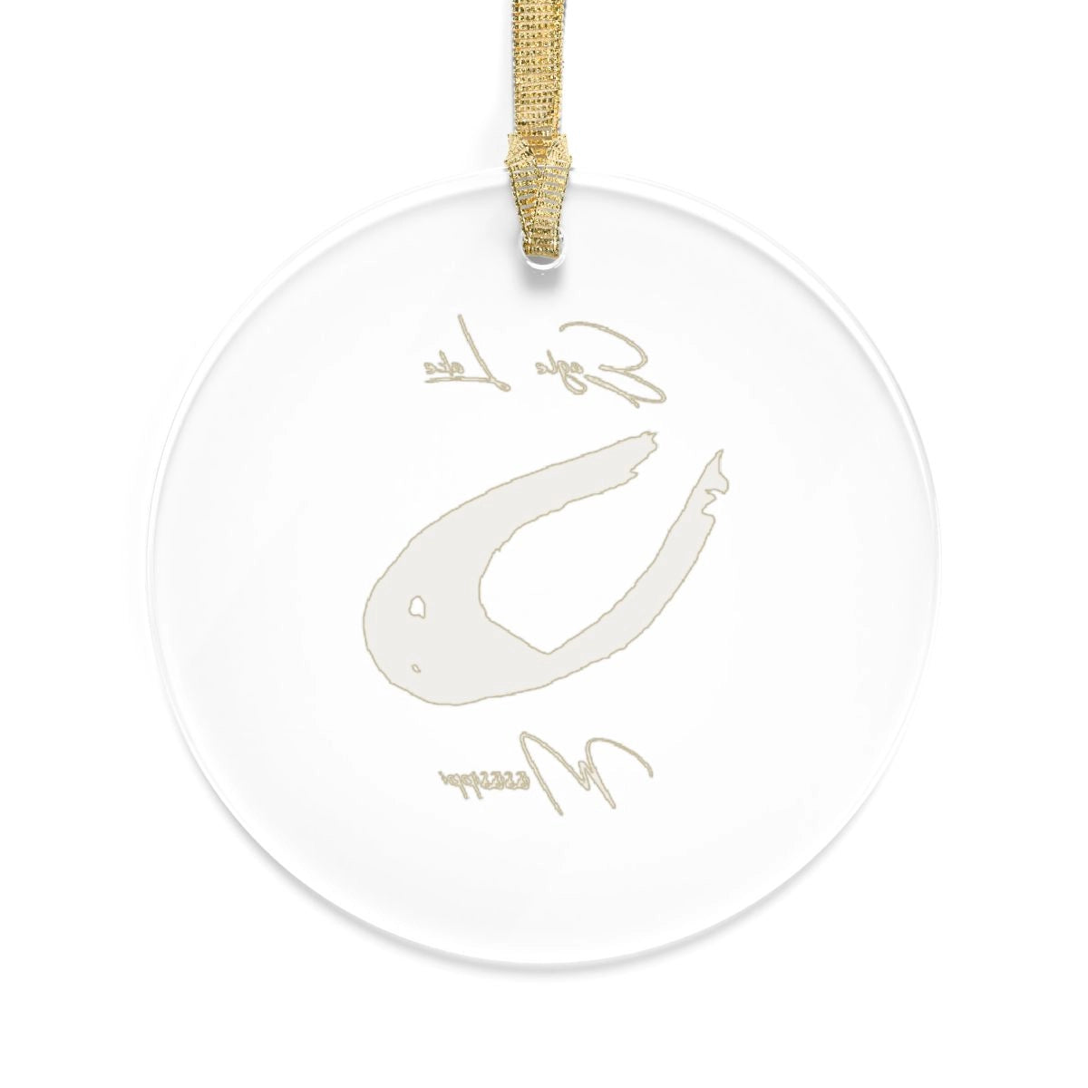 Mississippi Eagle Lake Tree Ornament other position view from back round.webp