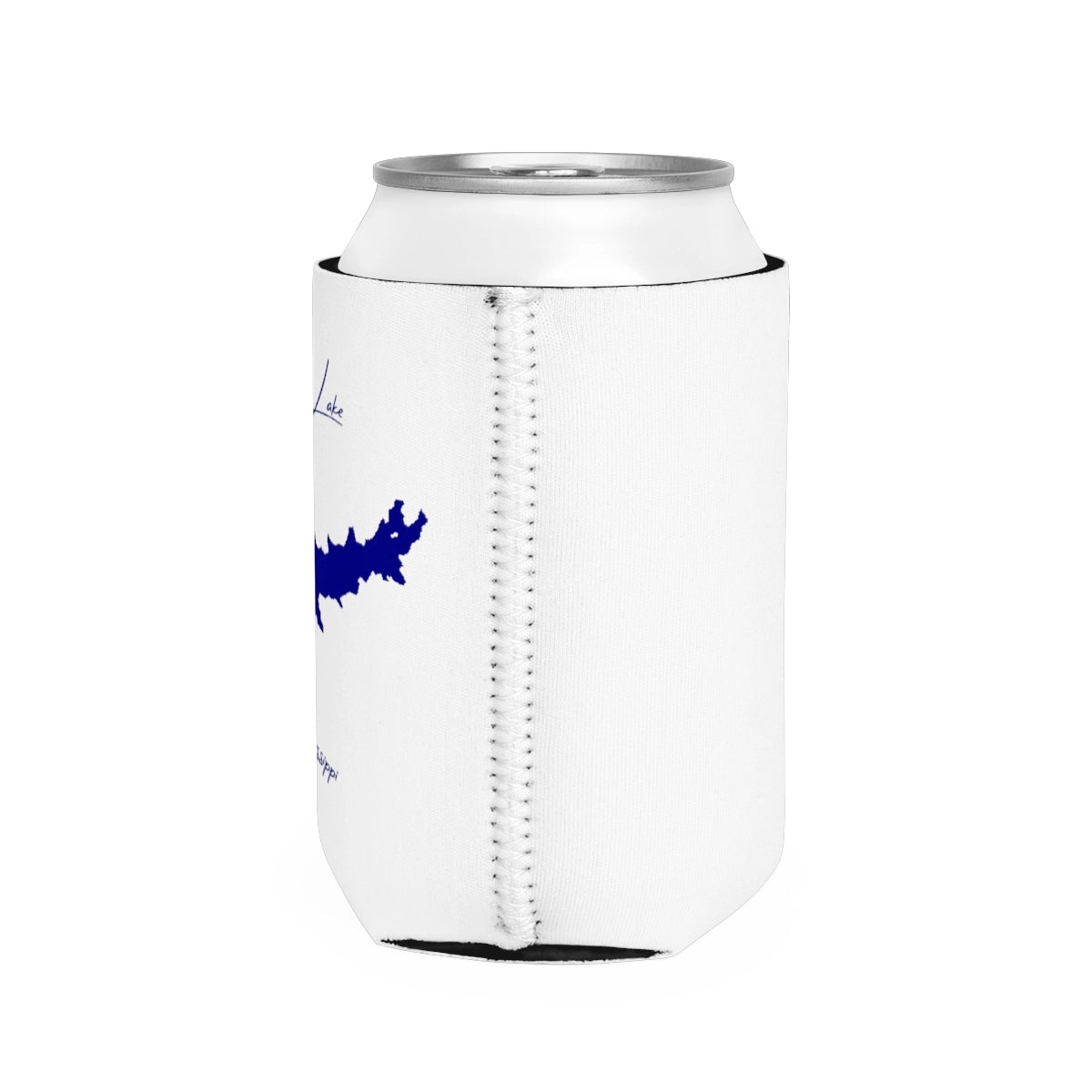 Mississippi Enid Lake Can Koozie all position view from right white.webp