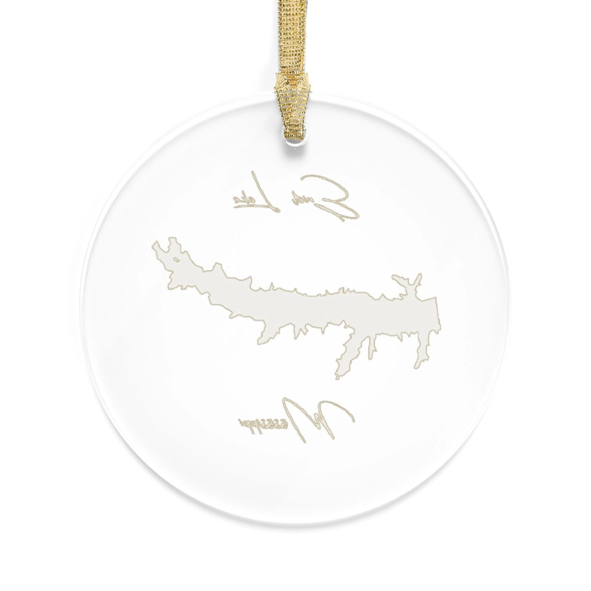 Mississippi Enid Lake Tree Ornament other position view from back round.webp