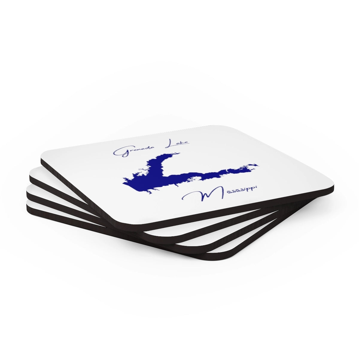 Mississippi Grenada Lake Coaster Set front position view from stacked 3.75 x 3.75.webp