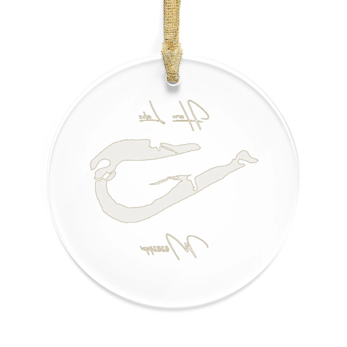 Mississippi Horn Lake Tree Ornament other position view from back round.webp