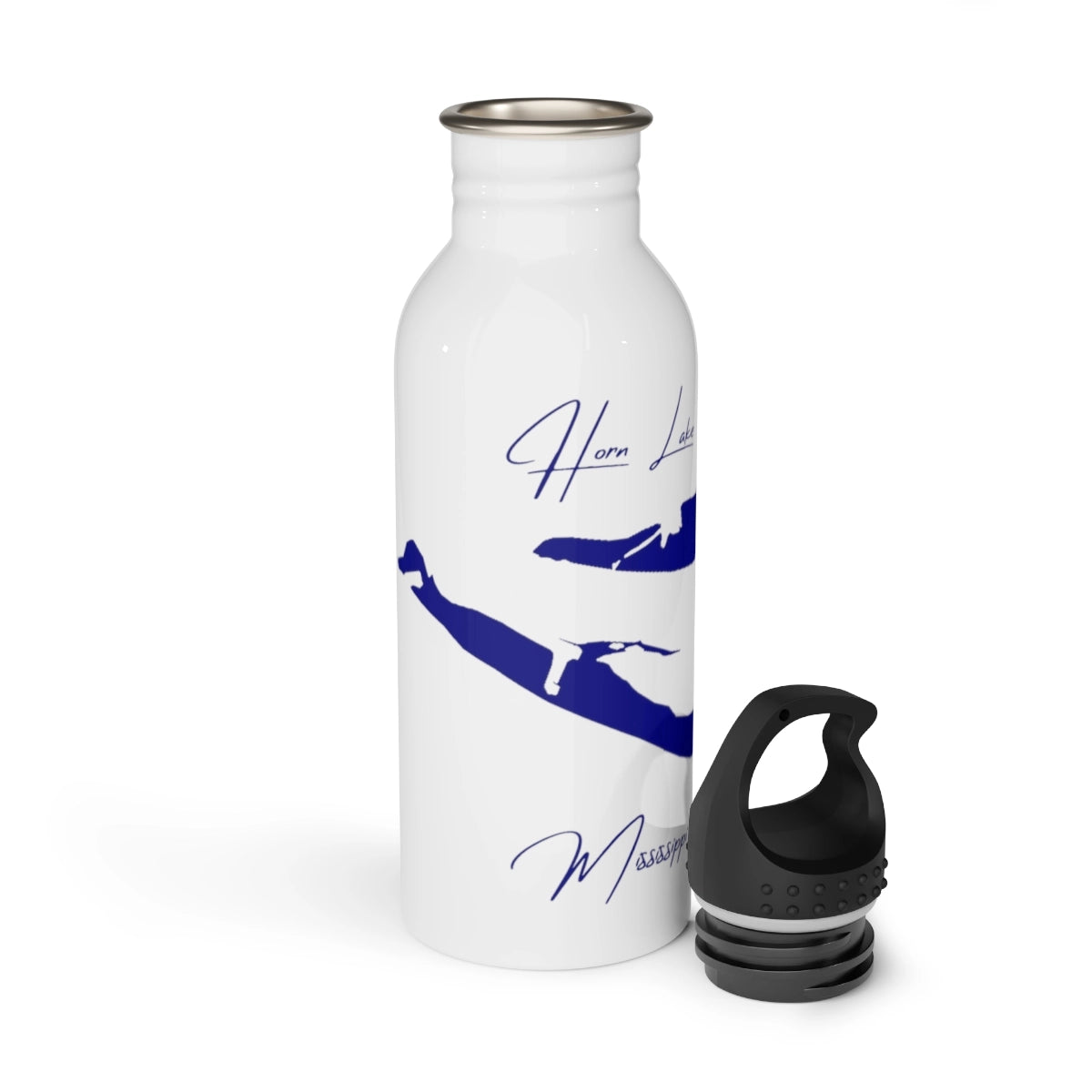 Mississippi Horn Lake Water bottle other position view from open white.webp